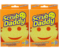 Scrub Daddy Sponge - Scratch Free Scrubber for Dishes and Home, Odor Resistant, Soft in Warm Water, Firm in Cold, Deep Cleaning Kitchen and Bathroom, Multi-use, Dishwasher Safe, 2ct
