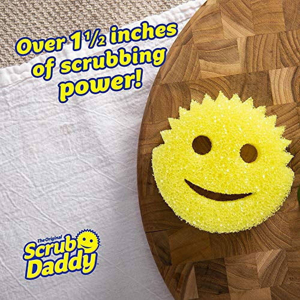 Scrub Daddy Sponge - Scratch Free Scrubber for Dishes and Home, Odor Resistant, Soft in Warm Water, Firm in Cold, Deep Cleaning Kitchen and Bathroom, Multi-use, Dishwasher Safe, 2ct