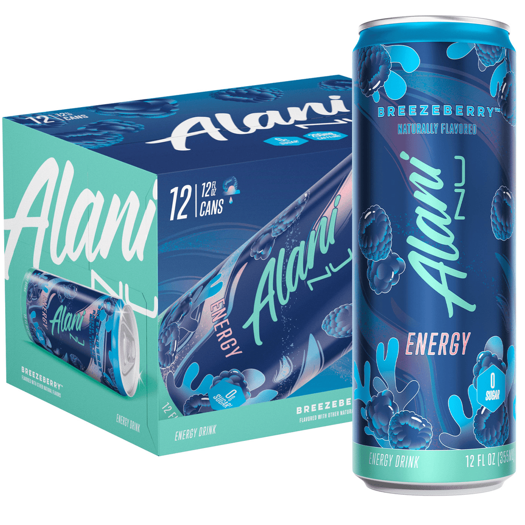Sugar Free Energy Drink, Breezeberry, 12 fl oz, 12 Pack, Cans, 200mg Caffeine