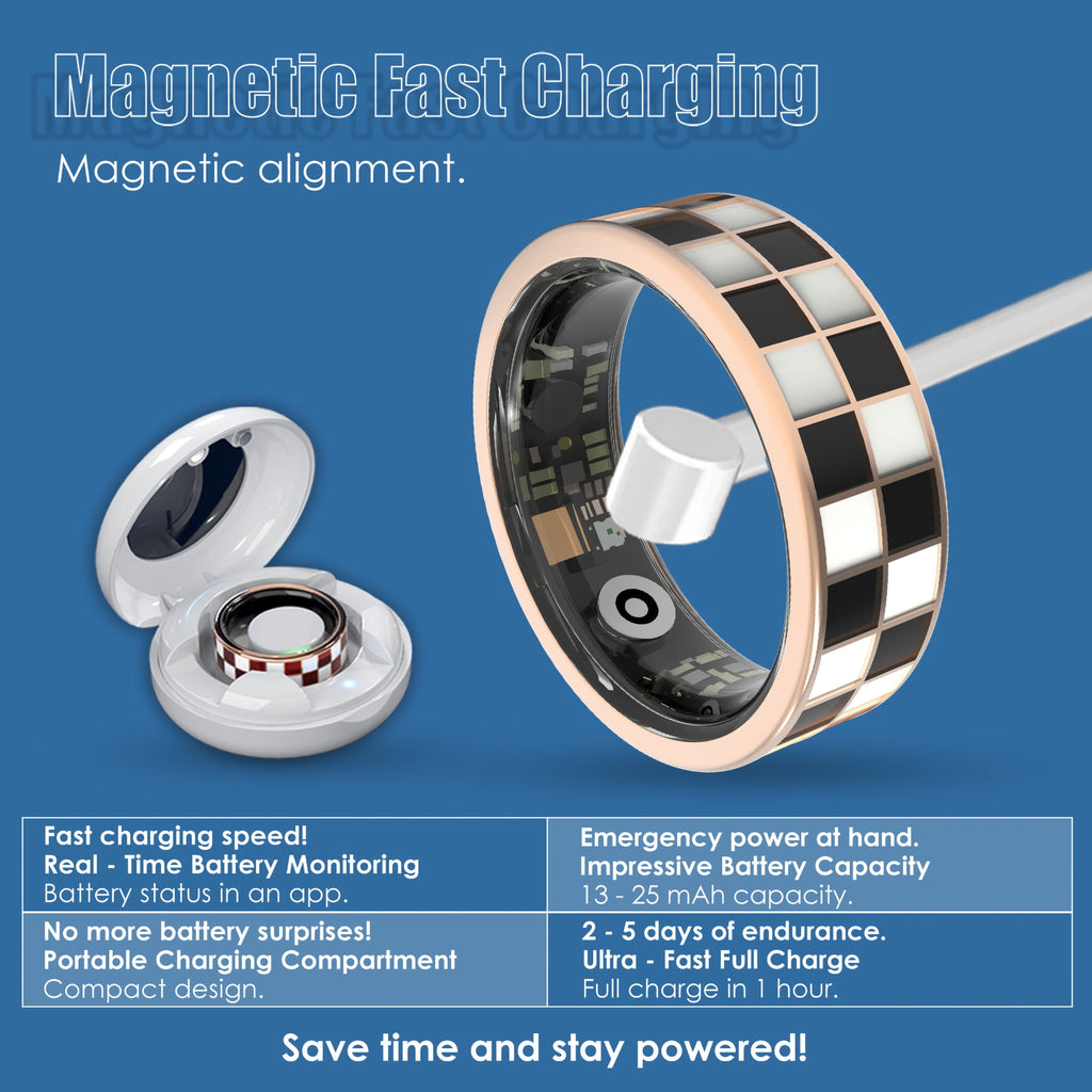 Ring, Suitable for Both Men and Women, 5ATM Waterproof, Activity/Sleep/Temperature Monitoring, Family Care Mode, Compatible with Android and iOS.