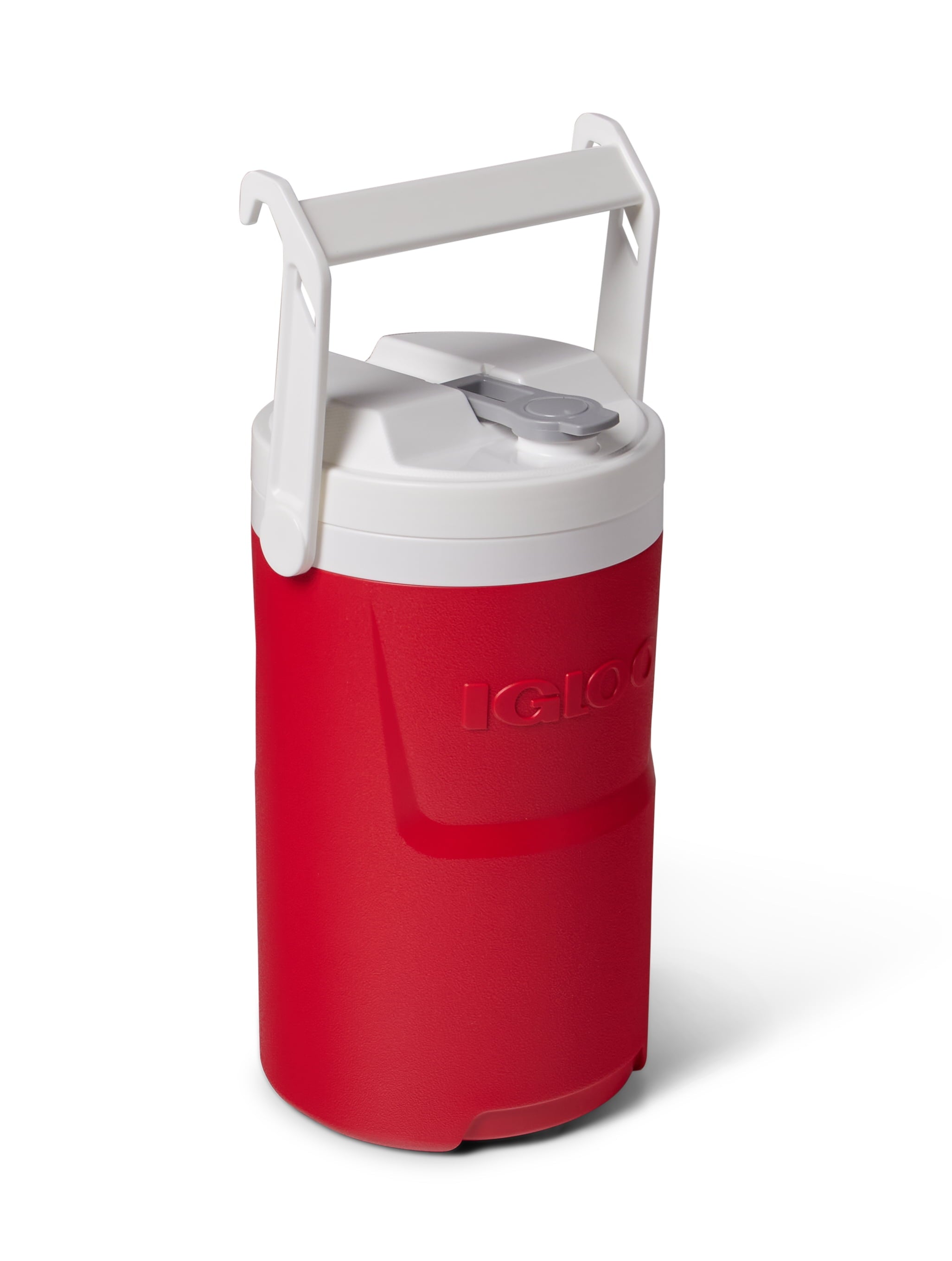1 Gallon Sports Plastic Beverage Jug with Hooks, Red
