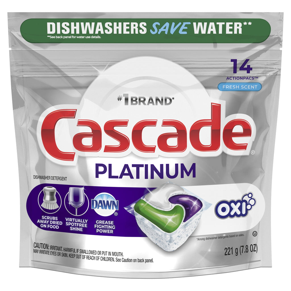 Platinum ActionPacs + Oxi, Dishwasher Detergent, Fresh Scent, 14 Ct