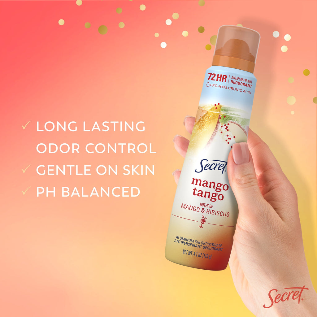 Dry Spray Antiperspirant Deodorant for Women, Mango Tango, 4.1 oz