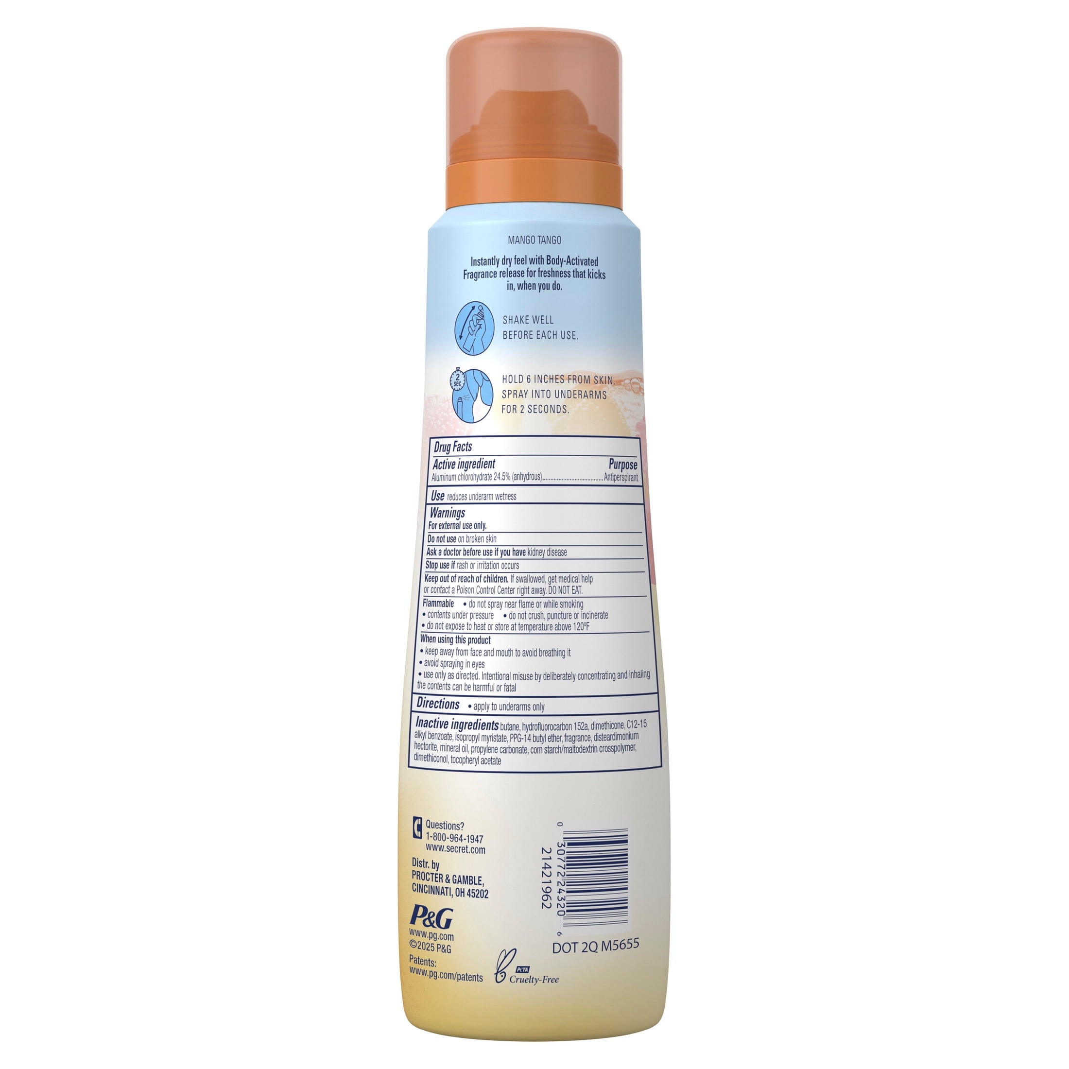 Dry Spray Antiperspirant Deodorant for Women, Mango Tango, 4.1 oz
