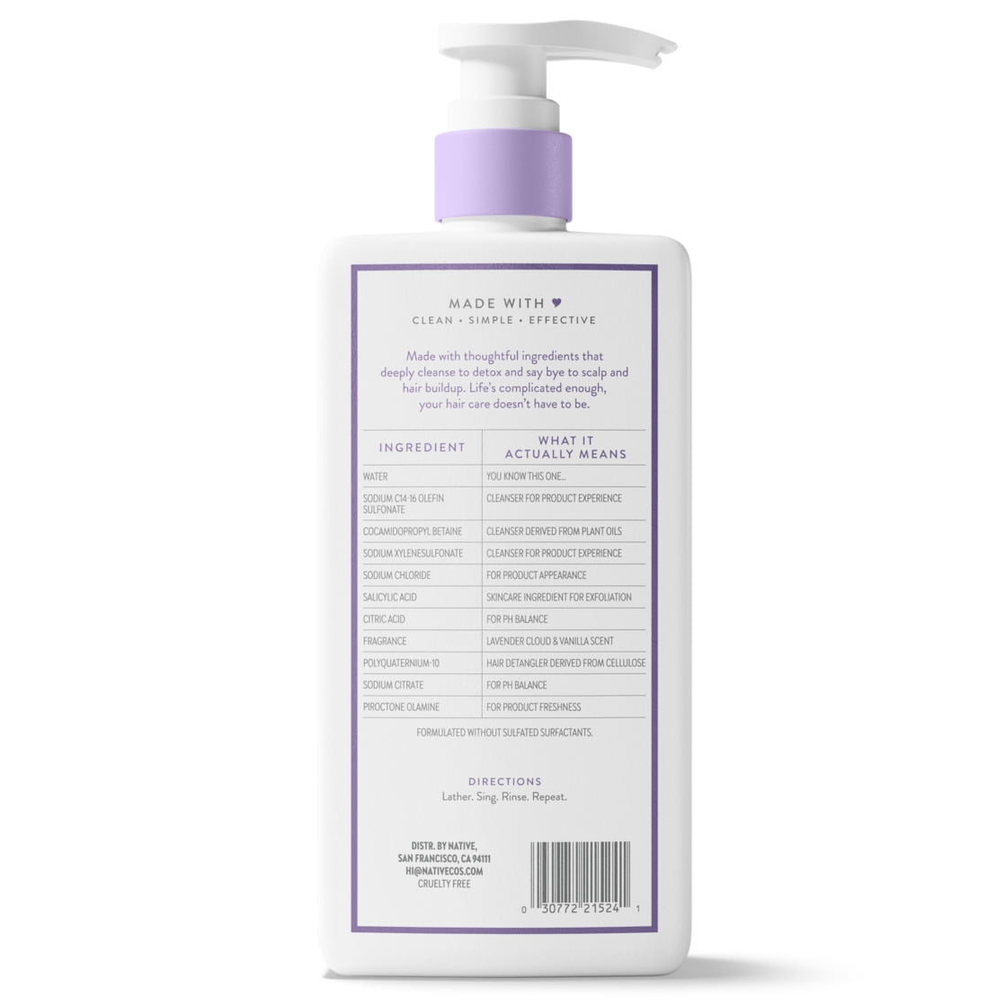 Lavender Detox Cloud and Vanilla Shampoo 16.5 fl oz