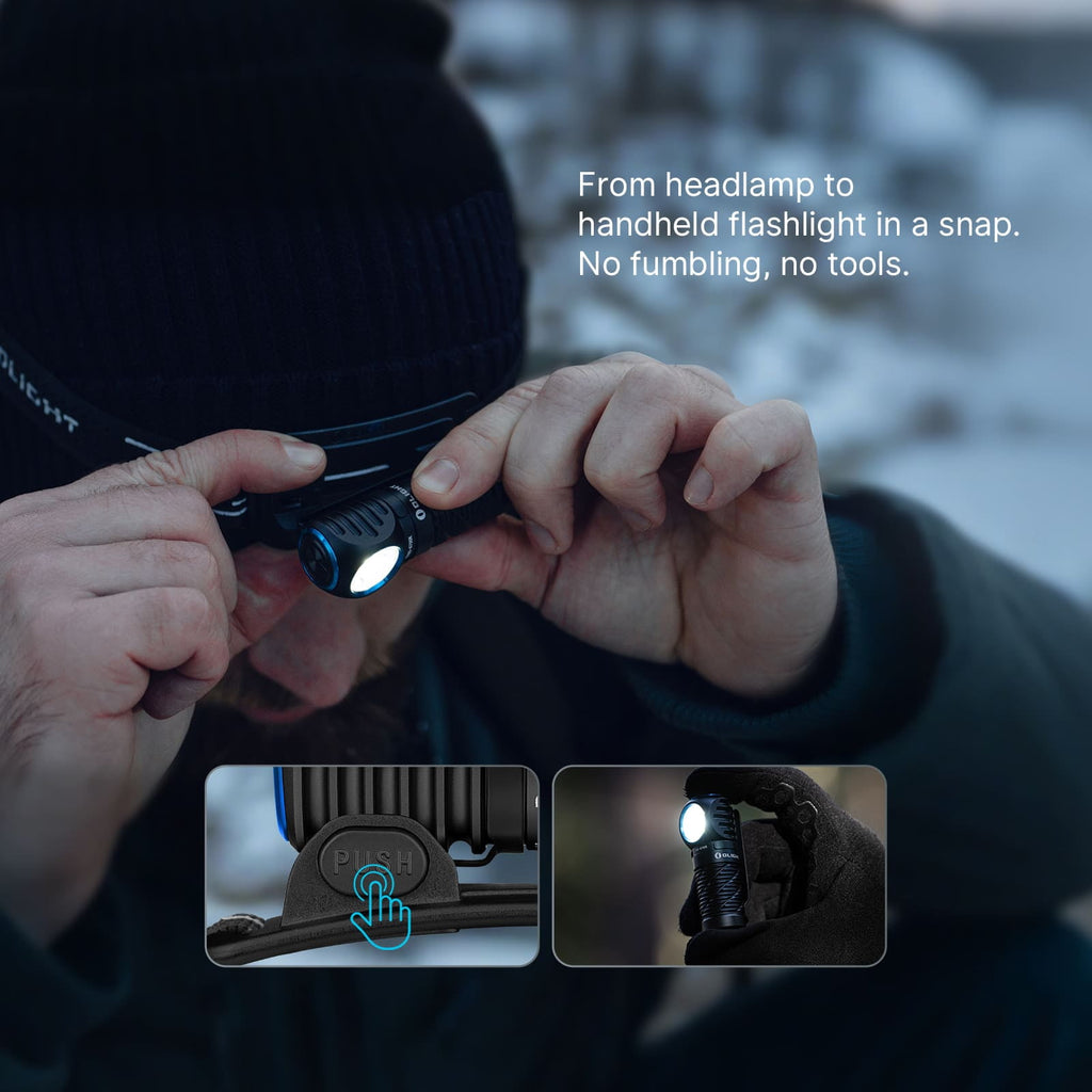 OLIGHT Perun 3 Mini Headlamp &amp; Flashlight with Red and White Light（Black）
