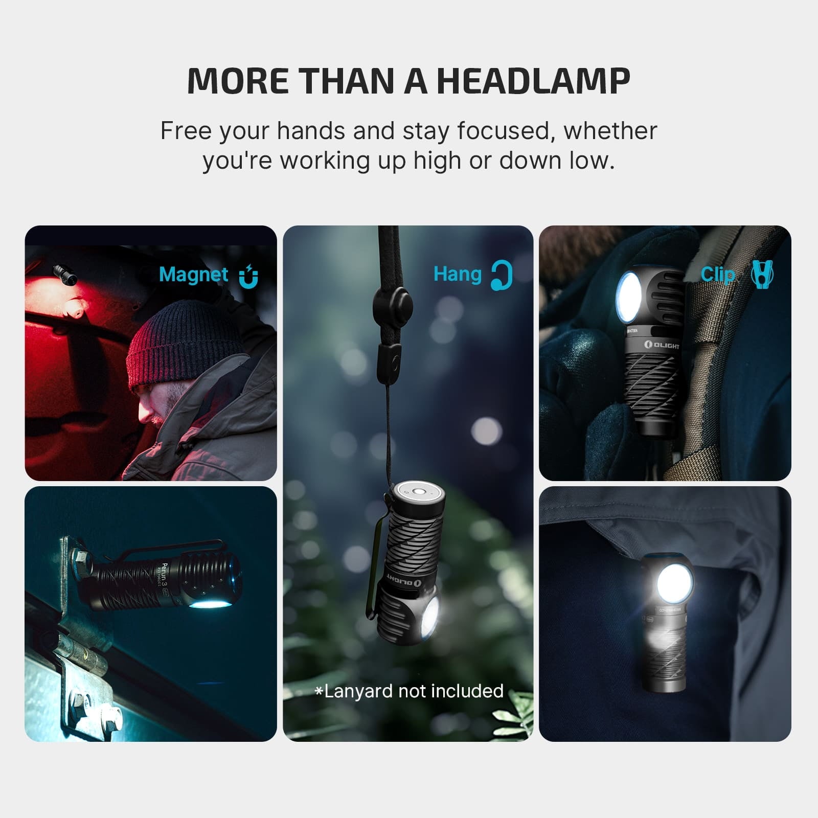OLIGHT Perun 3 Mini Headlamp &amp; Flashlight with Red and White Light（Black）