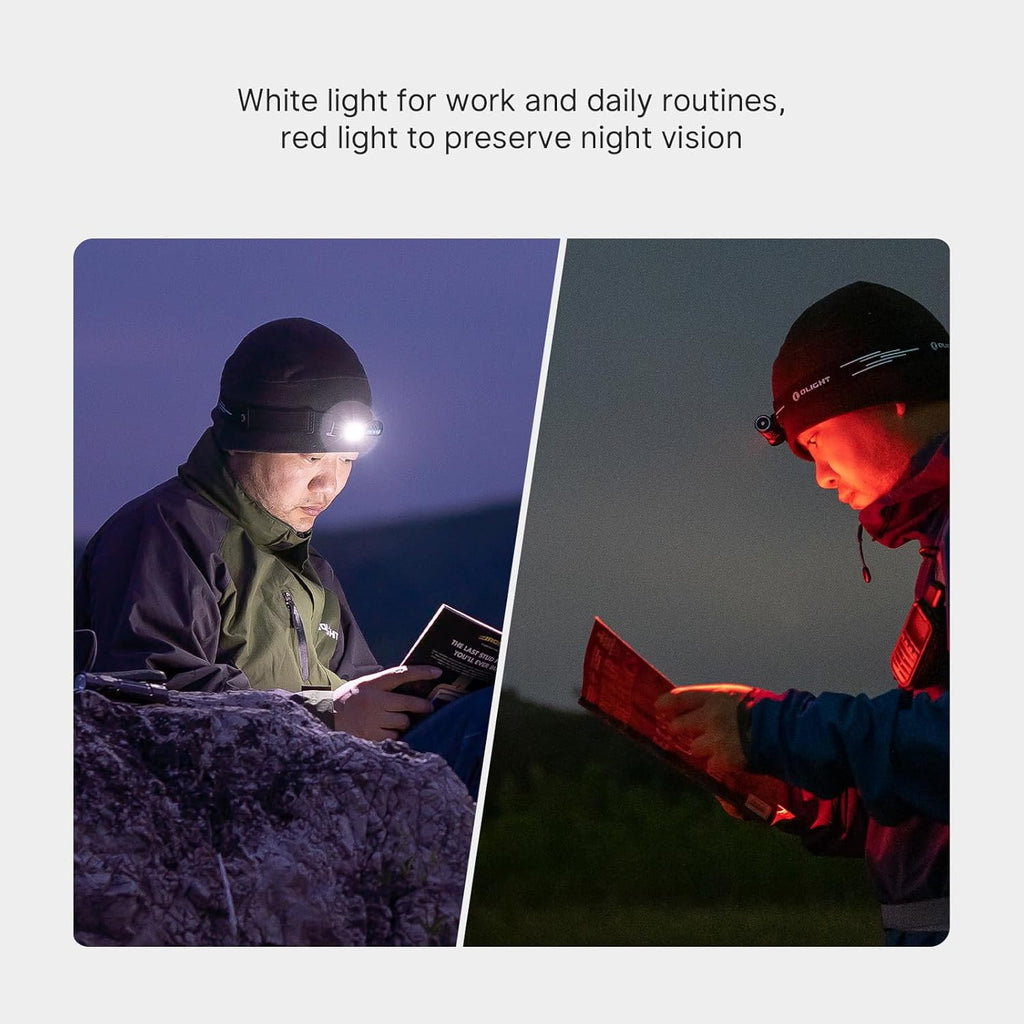 OLIGHT Perun 3 Mini Headlamp &amp; Flashlight with Red and White Light（Black）