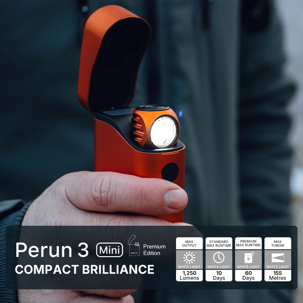 OLIGHT Perun 3 Mini Headlamp &amp; Flashlight with Red and White Light（Black）
