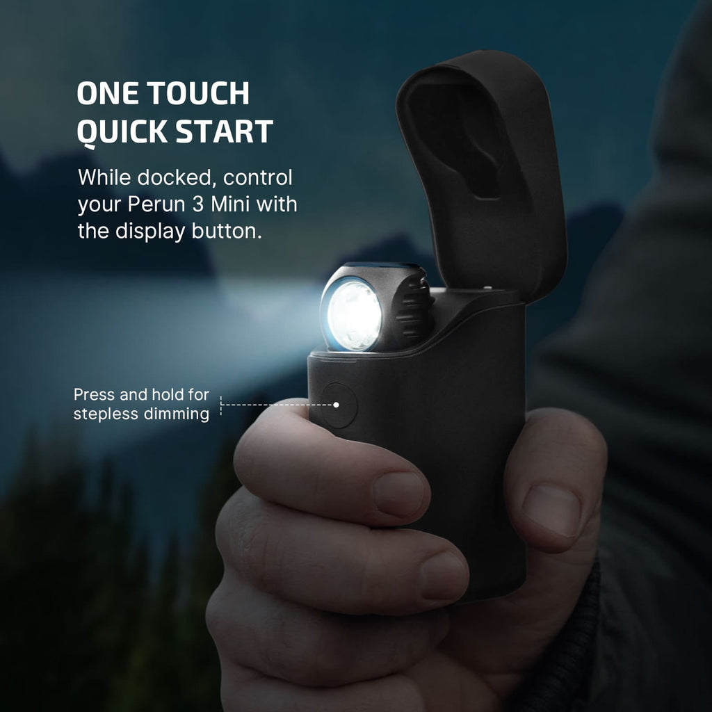 OLIGHT Perun 3 Mini Headlamp &amp; Flashlight with Red and White Light（Black）
