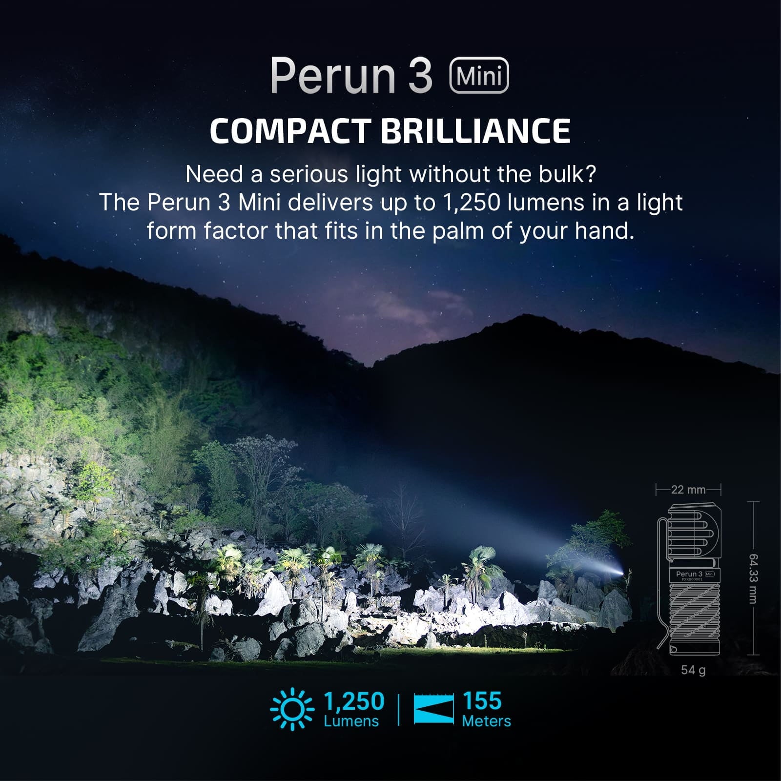 OLIGHT Perun 3 Mini Headlamp &amp; Flashlight with Red and White Light（Black）