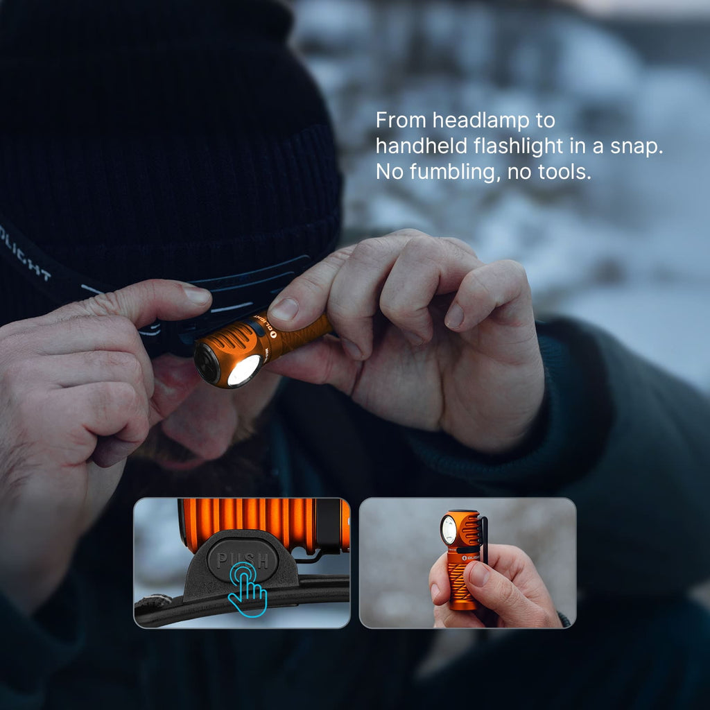 OLIGHT Perun 3 Mini Headlamp &amp; Flashlight with Red and White Light（Black）