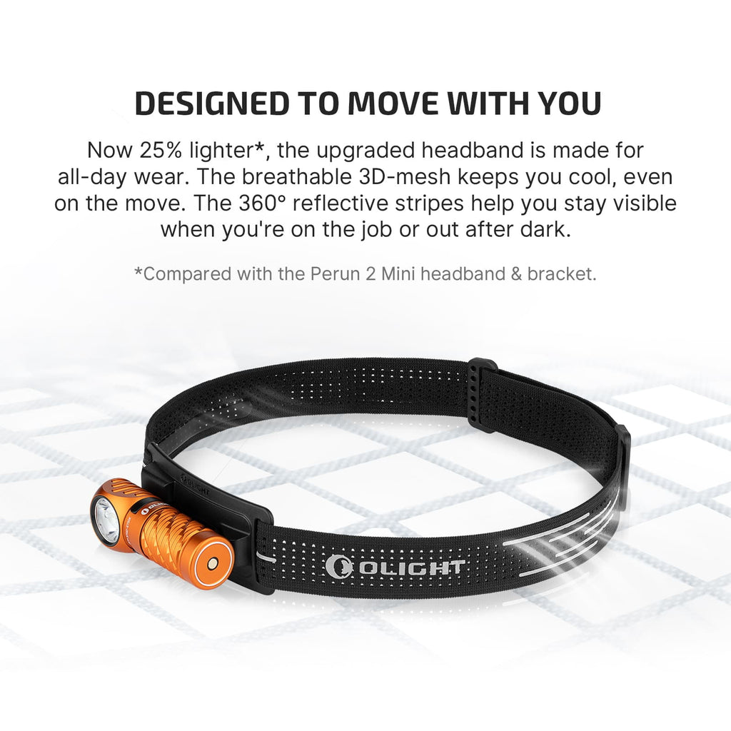 OLIGHT Perun 3 Mini Headlamp &amp; Flashlight with Red and White Light（Black）