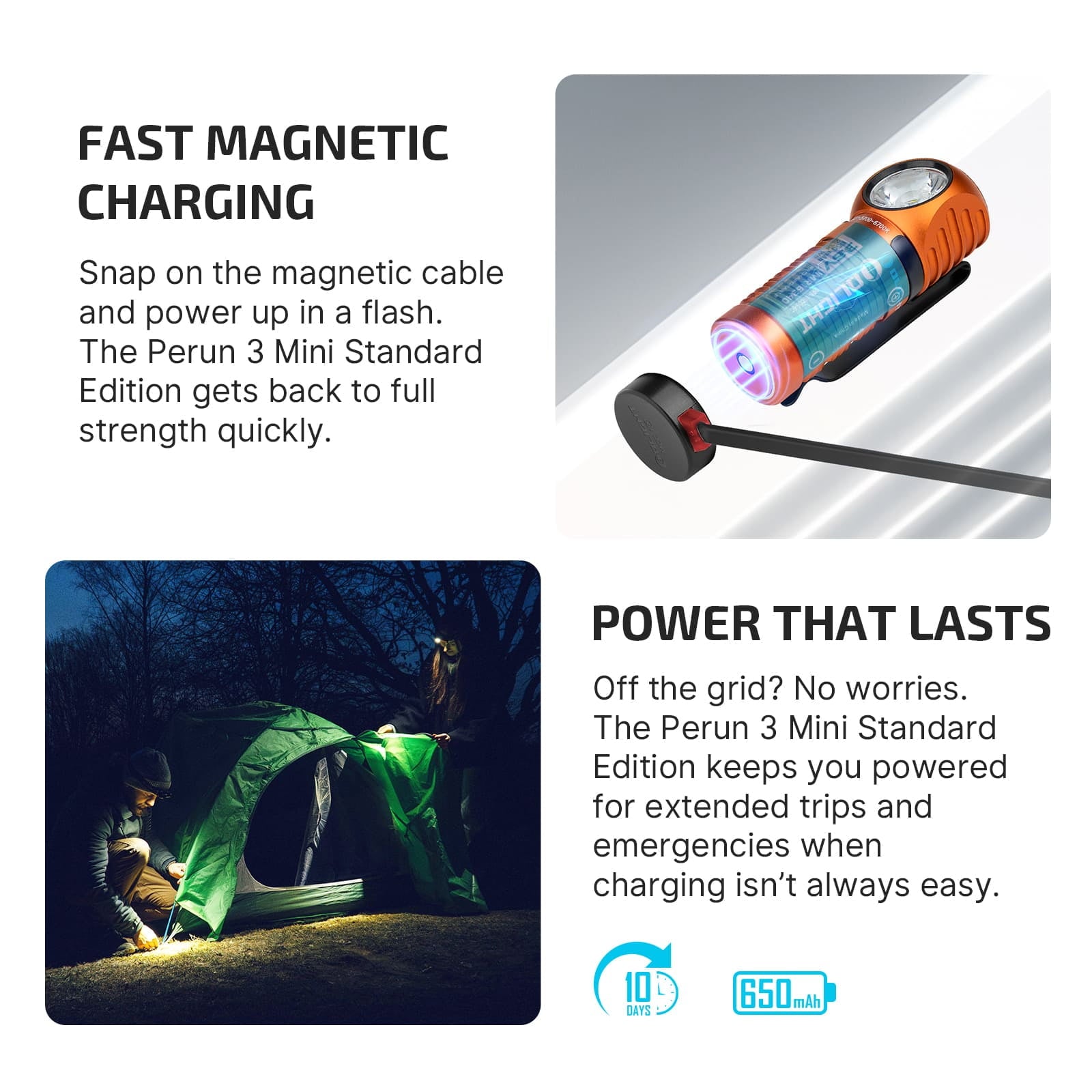 OLIGHT Perun 3 Mini Headlamp &amp; Flashlight with Red and White Light（Black）