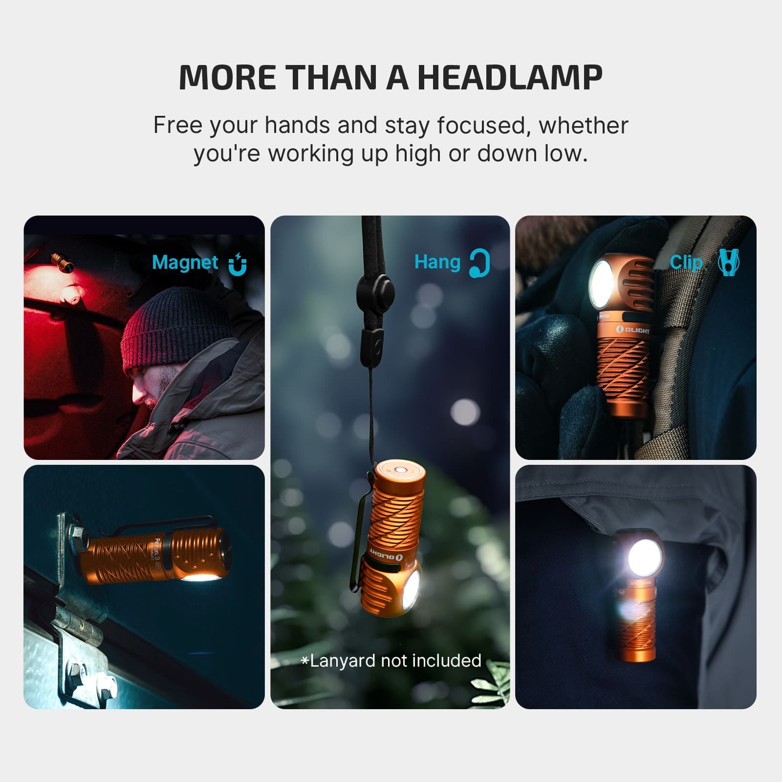 OLIGHT Perun 3 Mini Headlamp &amp; Flashlight with Red and White Light（Black）