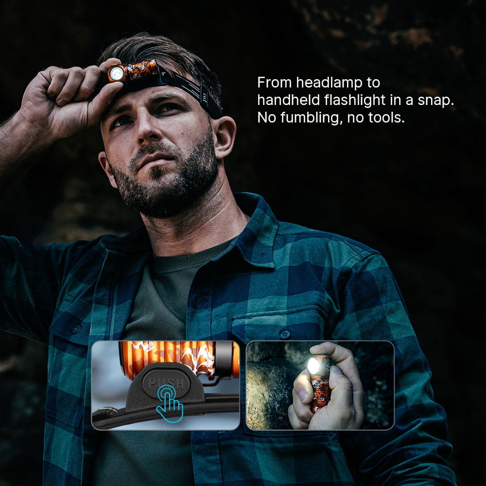 OLIGHT Perun 3 Mini Headlamp &amp; Flashlight with Red and White Light（Black）