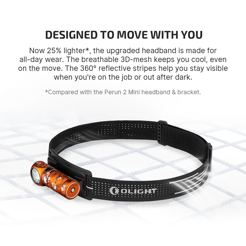 OLIGHT Perun 3 Mini Headlamp &amp; Flashlight with Red and White Light（Black）