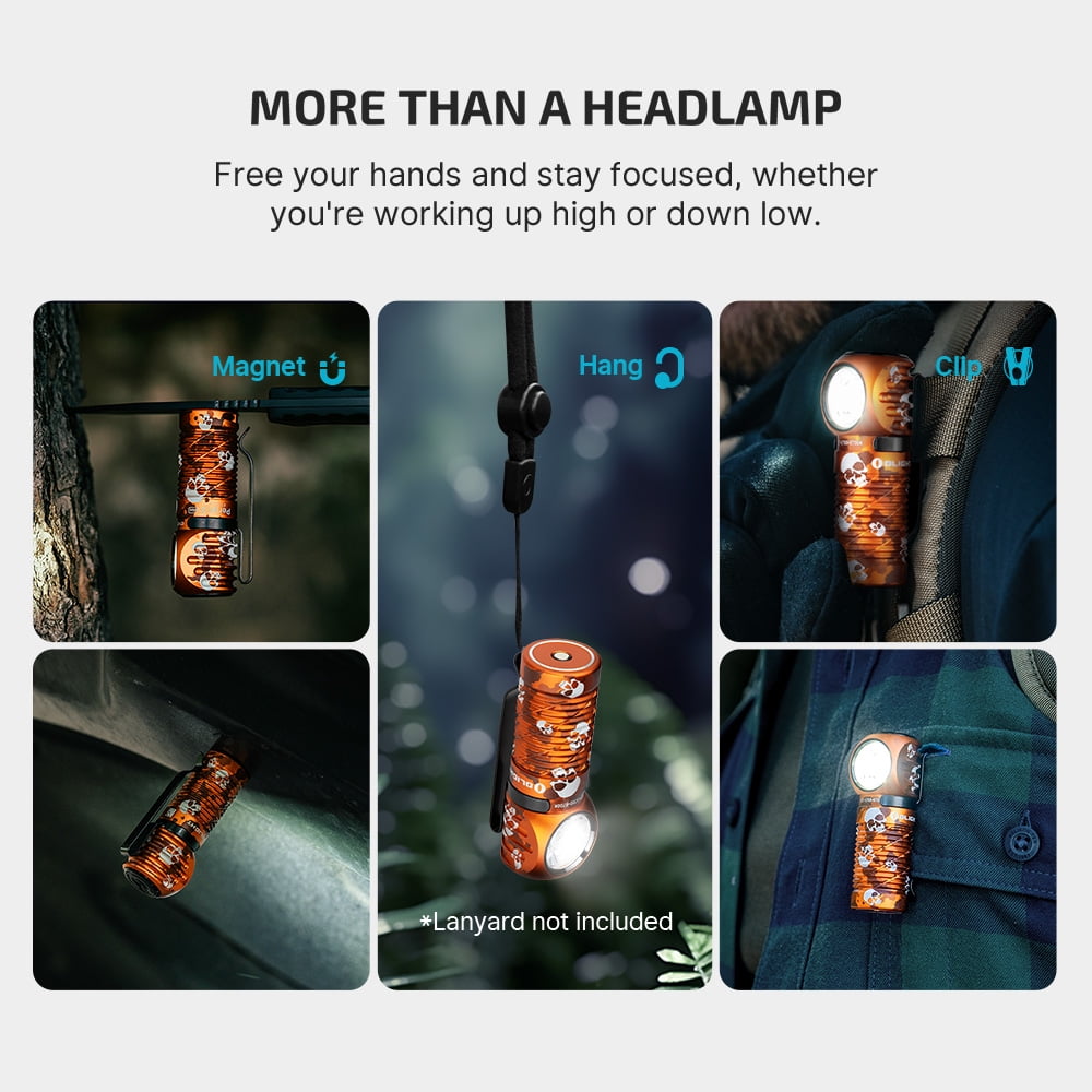 OLIGHT Perun 3 Mini Headlamp &amp; Flashlight with Red and White Light（Black）