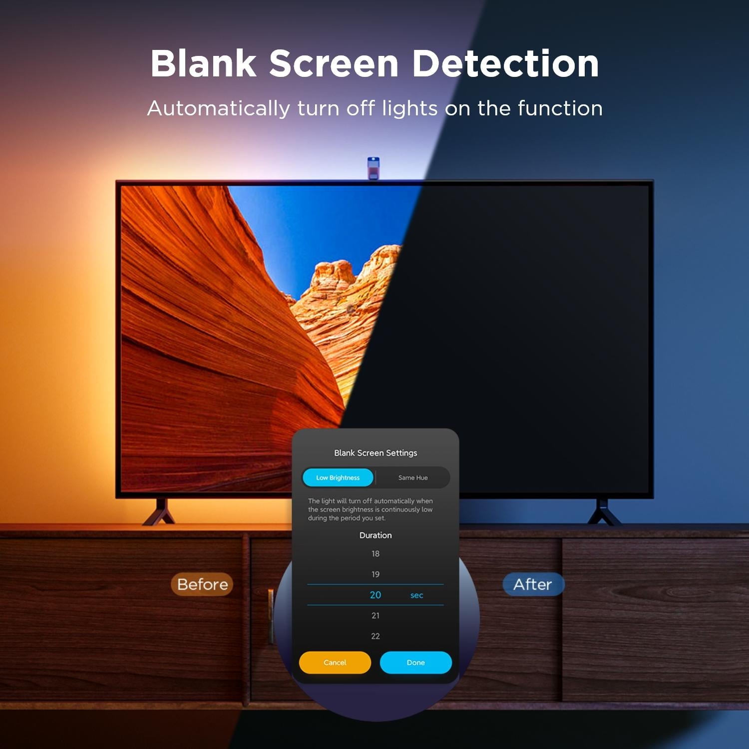 TV Backlight 3 Lite for 75-85 inch TVs, Extra Warm White Light Providing Better Theater Experience, Smart Control Indoor TV Light