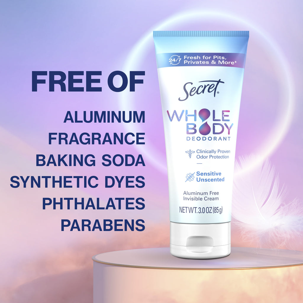 Women's Whole Body Aluminum Free Deodorant Clear Cream Unscented 3.0oz