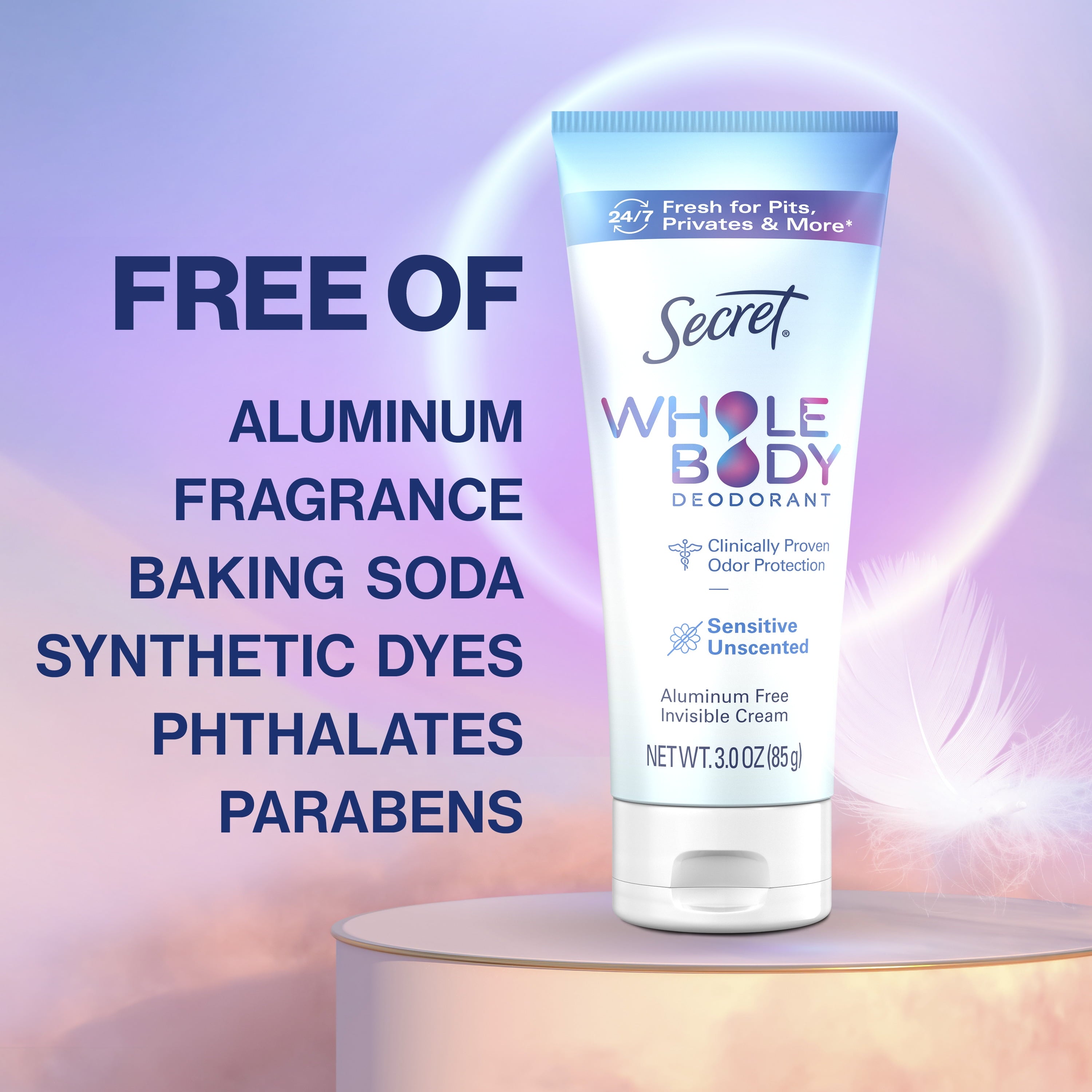 Women's Whole Body Aluminum Free Deodorant Clear Cream Unscented 3.0oz