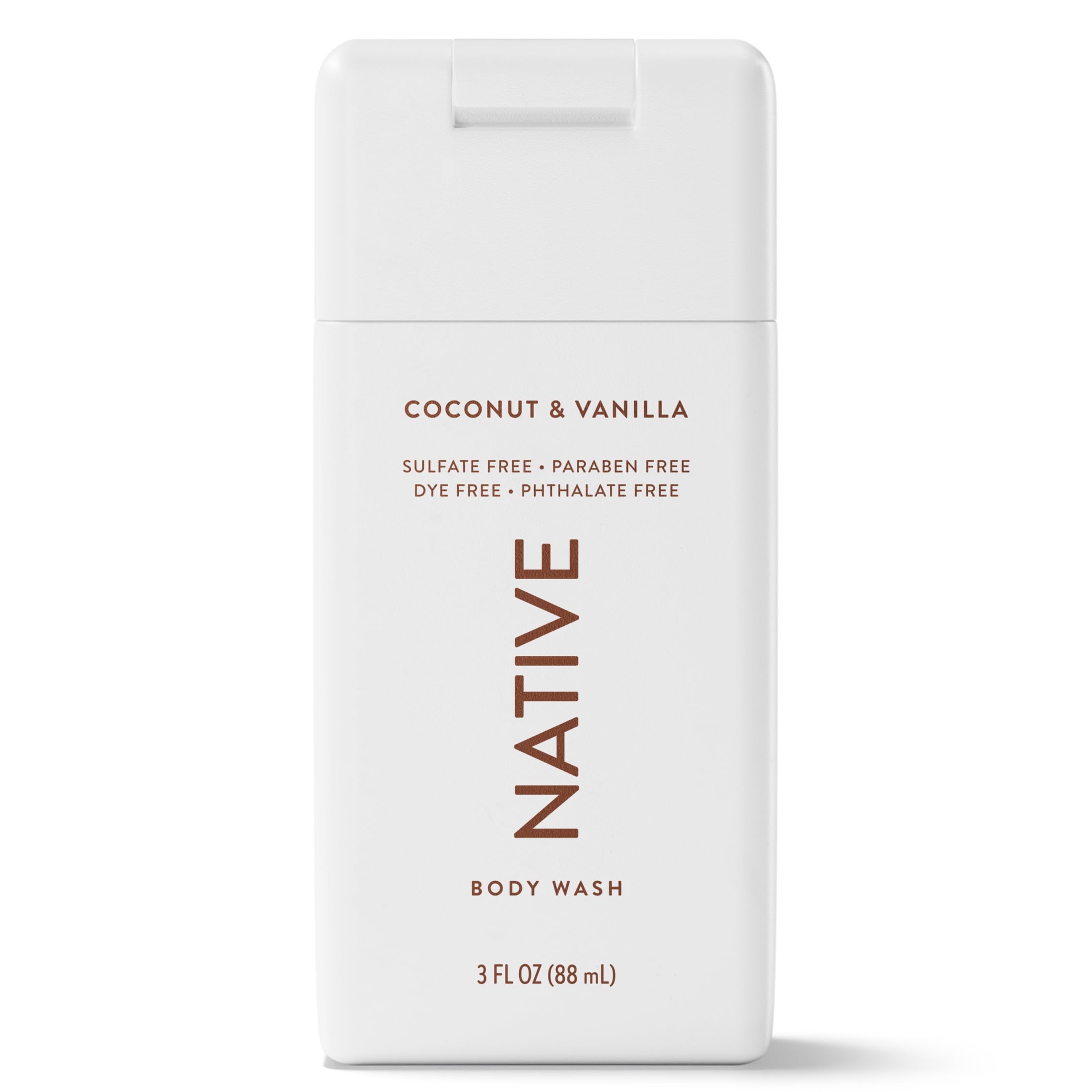 Body Wash, Sulfate Free, Coconut &amp; Vanilla, for Women and Men, Travel Size 3 oz