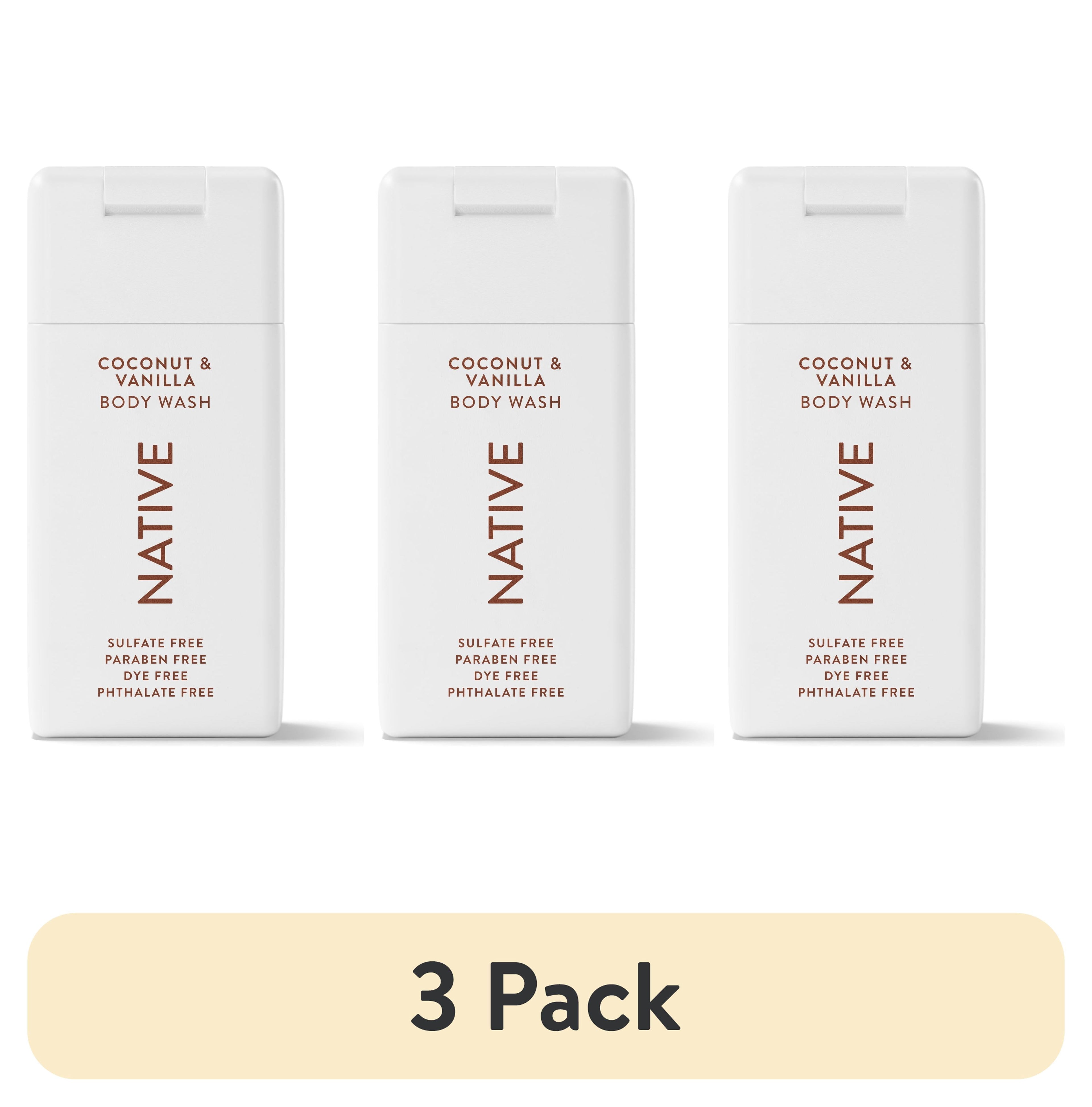 Body Wash, Sulfate Free, Coconut &amp; Vanilla, for Women and Men, Travel Size 3 oz