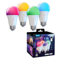 A19 Wi-Fi 1200LM RGBWW LED Smart Light Bulb, Wi-Fi &amp; Bluetooth Light Bulbs, Dimmable, Color Changing, 85W Equivalent Bulbs,4 packs