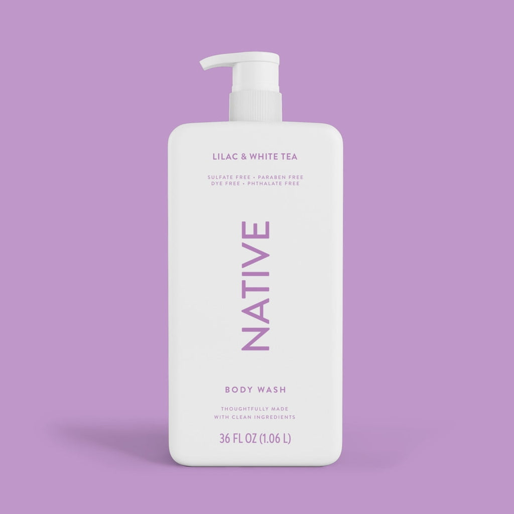 Body Wash, Lilac &amp; White Tea, Sulfate Free, Naturally Derived Ingredients, 24hr Freshness, for Women &amp; Men, 36 fl oz