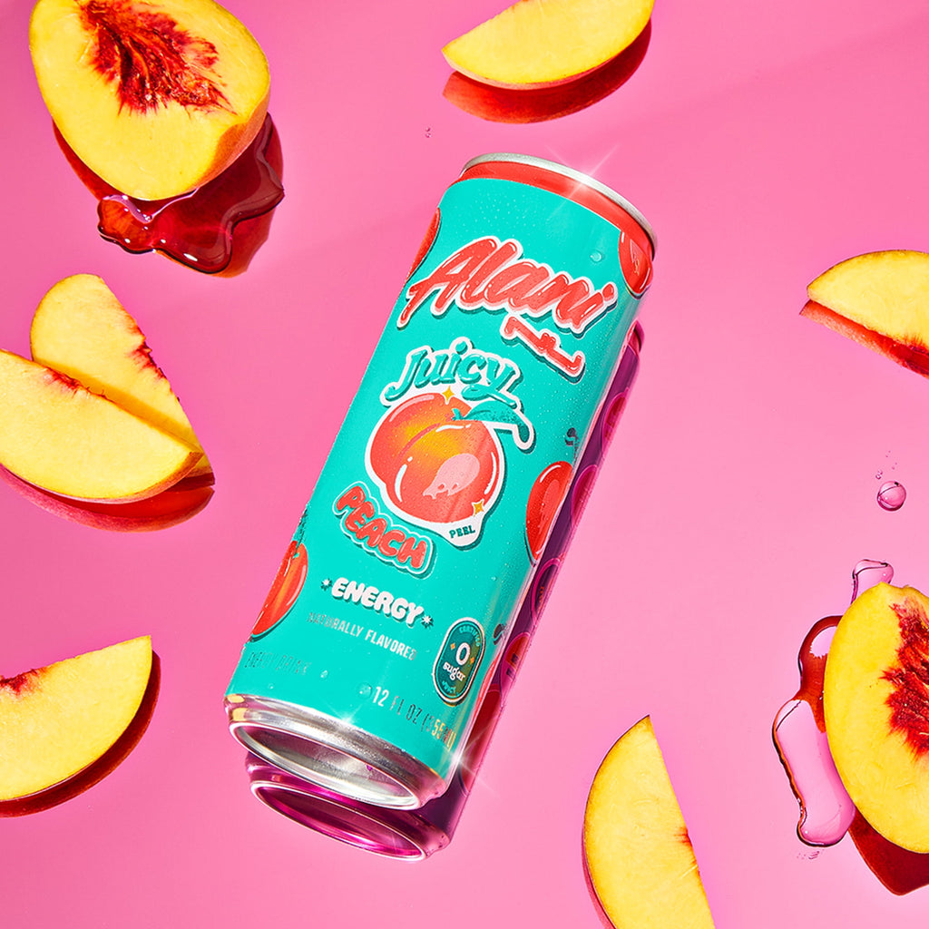 Sugar Free Energy Drink, Juicy Peach, 12 fl oz, 24 Pack, Cans, 200mg Caffeine