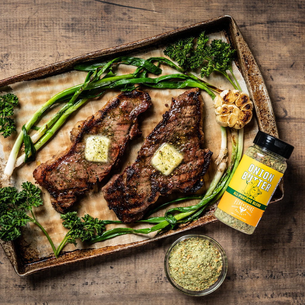 Fire &amp; Smoke Society Onion Butter All Purpose Seasoning Blend, BBQ Rub, 9.2 Ounce Mixed Spices &amp; Seasonings
