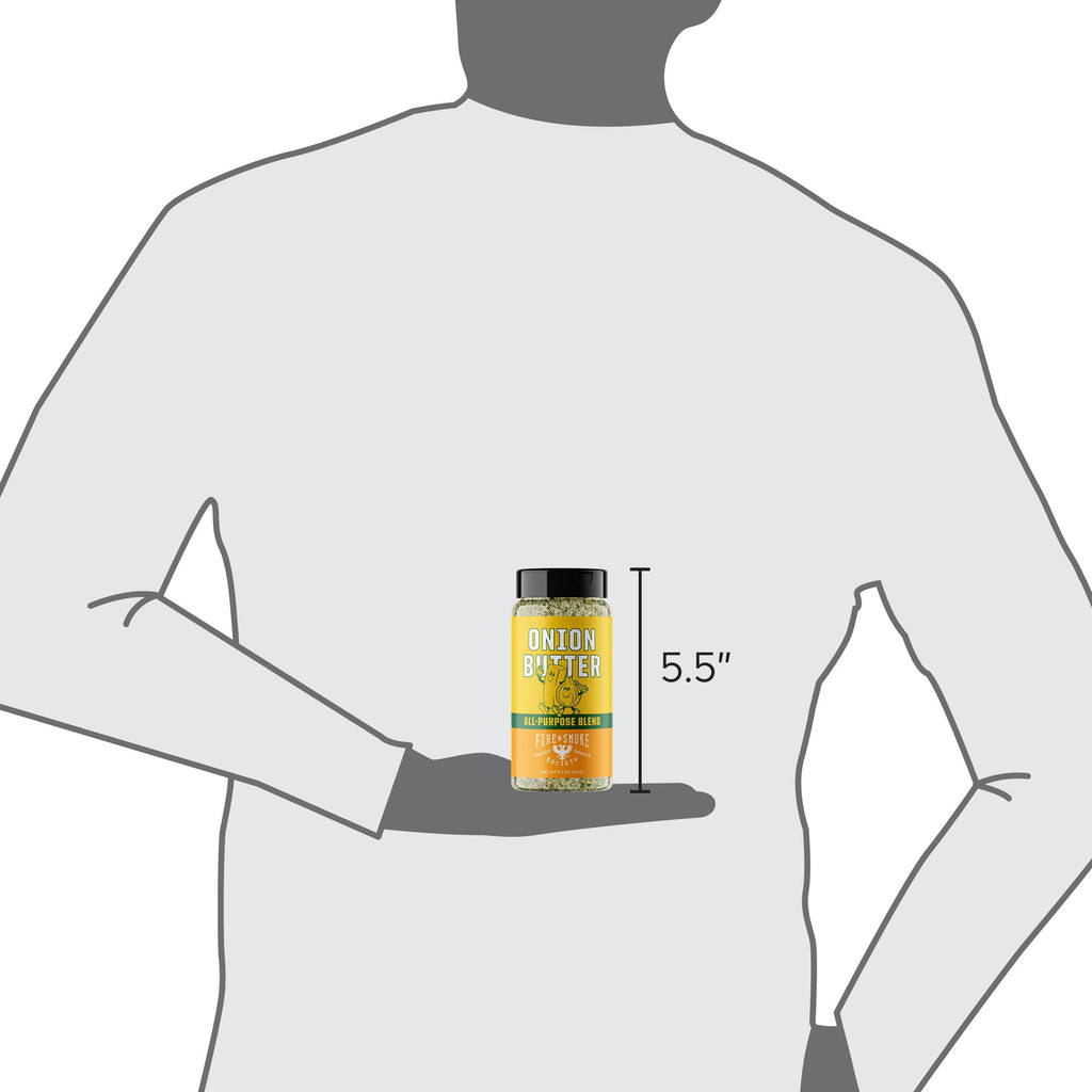 Fire &amp; Smoke Society Onion Butter All Purpose Seasoning Blend, BBQ Rub, 9.2 Ounce Mixed Spices &amp; Seasonings