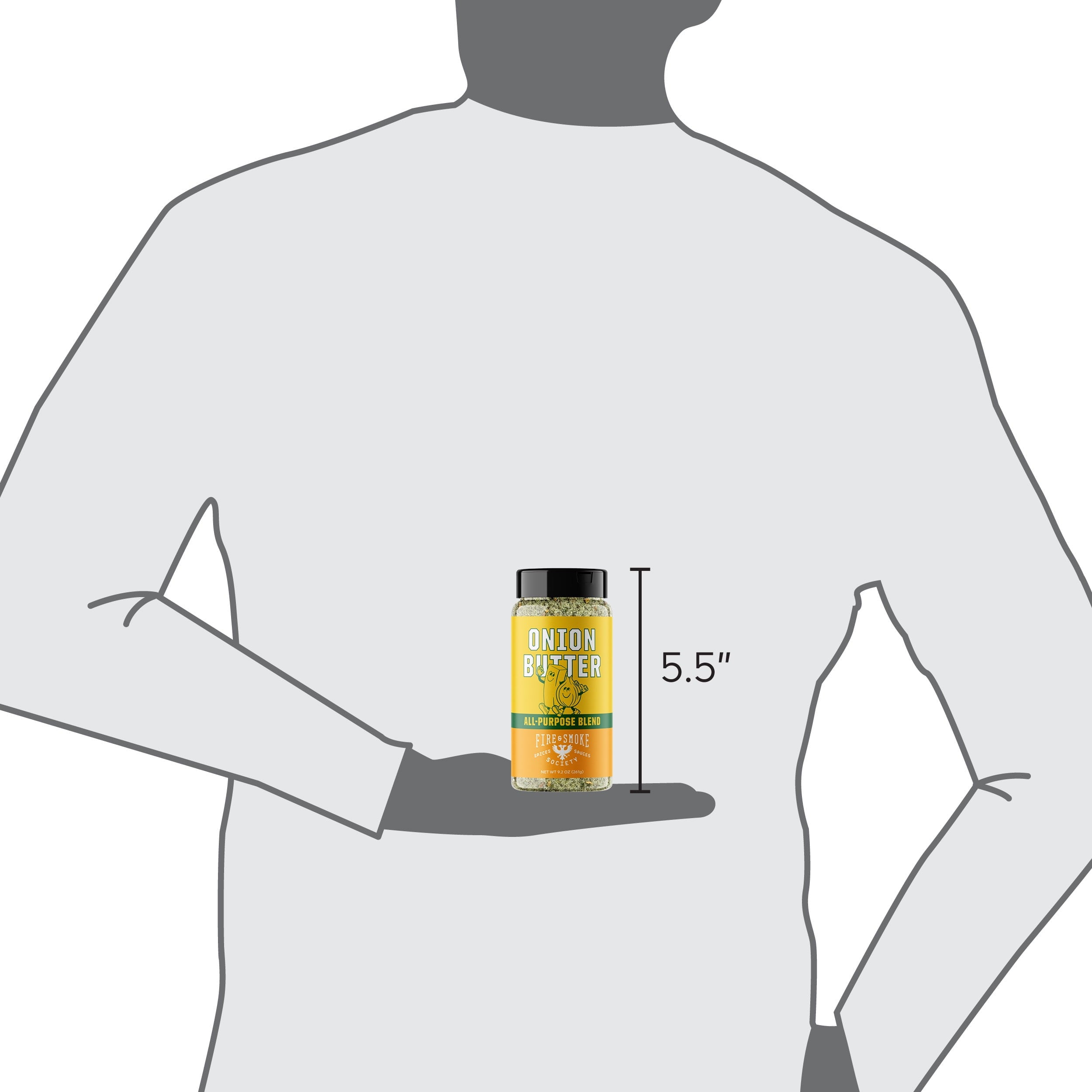 Fire &amp; Smoke Society Onion Butter All Purpose Seasoning Blend, BBQ Rub, 9.2 Ounce Mixed Spices &amp; Seasonings