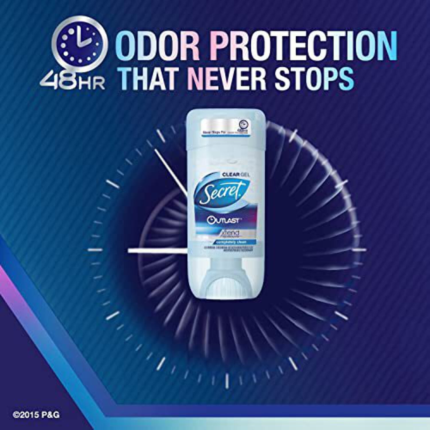 Outlast Clear Gel Antiperspirant Deodorant for Women, Completely Clean, 2.6 oz