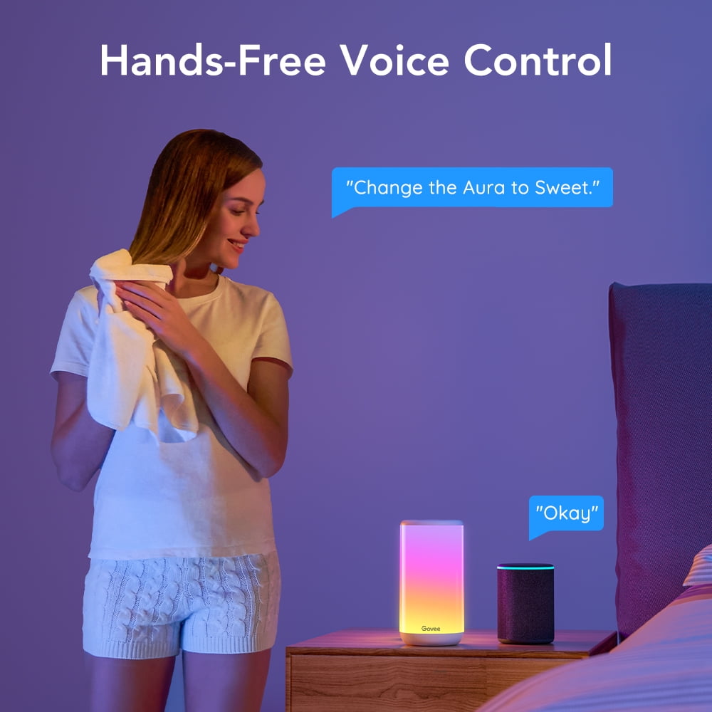 Aura LED Desk Lamp - RGBIC Color Changing, Dimmable, Indoor, Modern Style