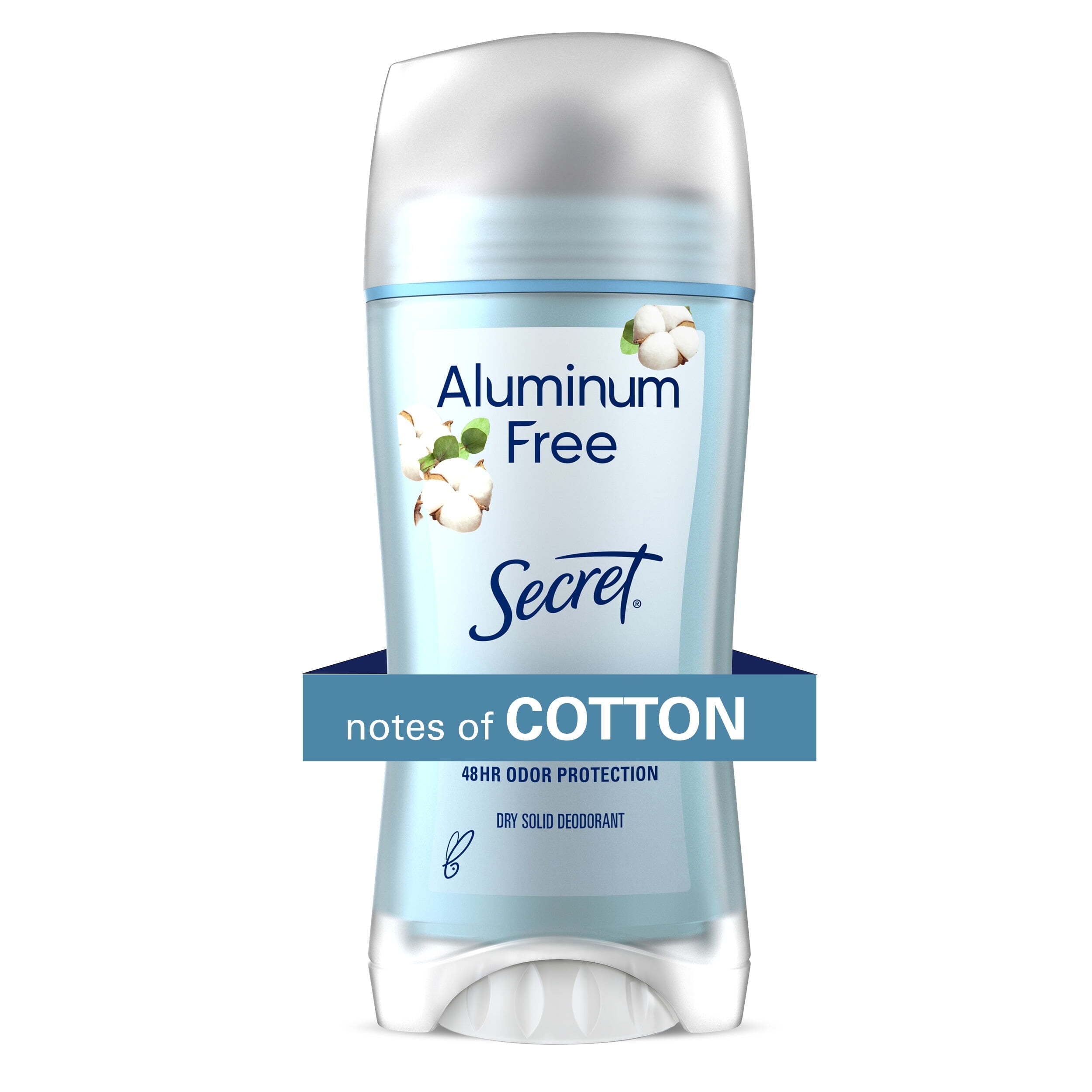 (3 pack) Secret Aluminum Free Women's Deodorant Solid, Cotton, 2.4 oz