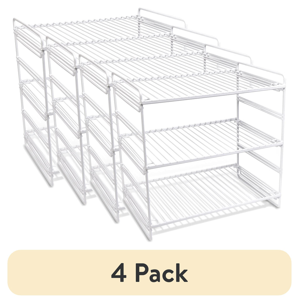 3-Tier Shelf Organizer, Kitchen Counter Storage Rack for Pantry and Cabinet Organization, White