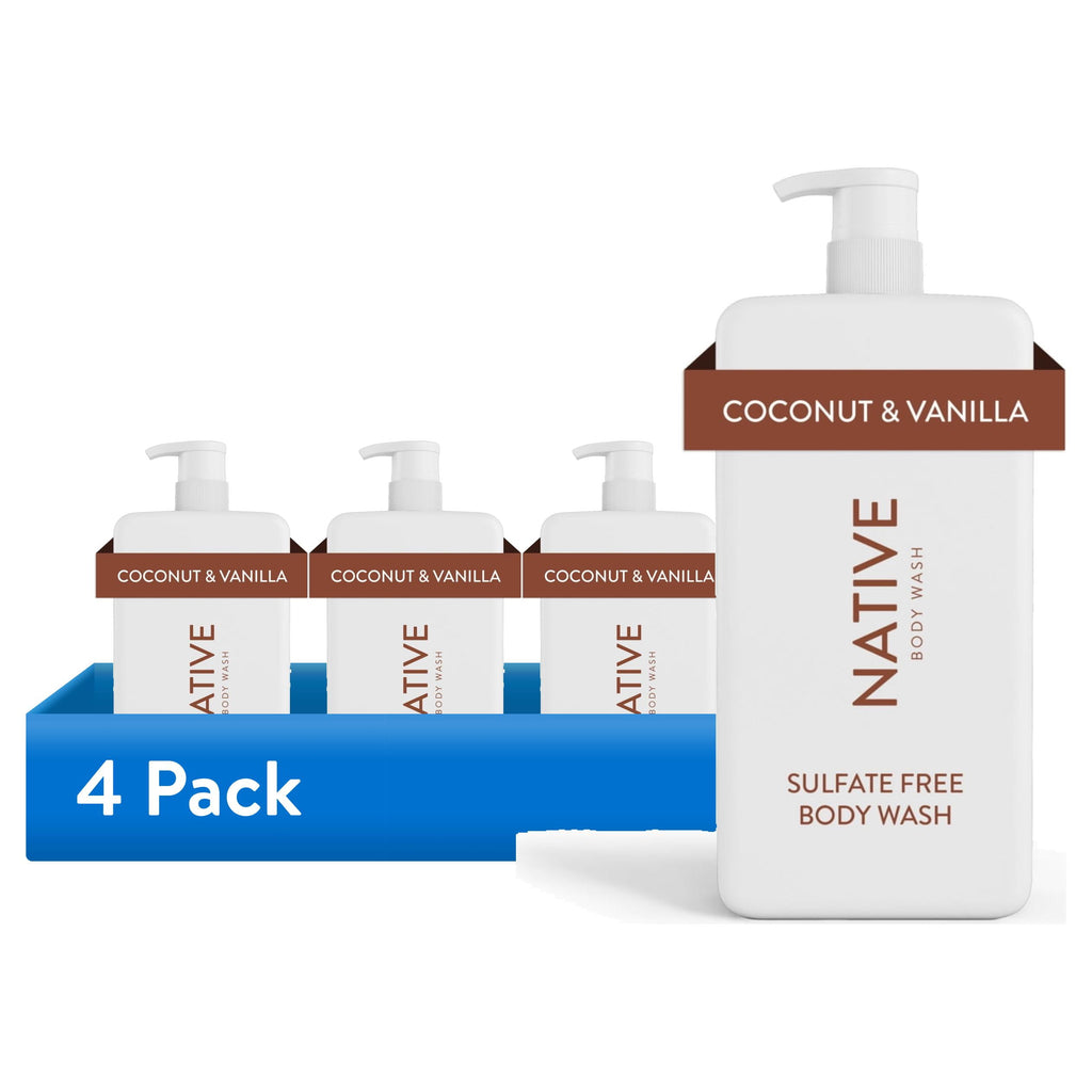 Body Wash, Coconut &amp; Vanilla, Sulfate Free, Naturally Derived Ingredients, 24hr Freshness, for Women &amp; Men, 36 fl oz