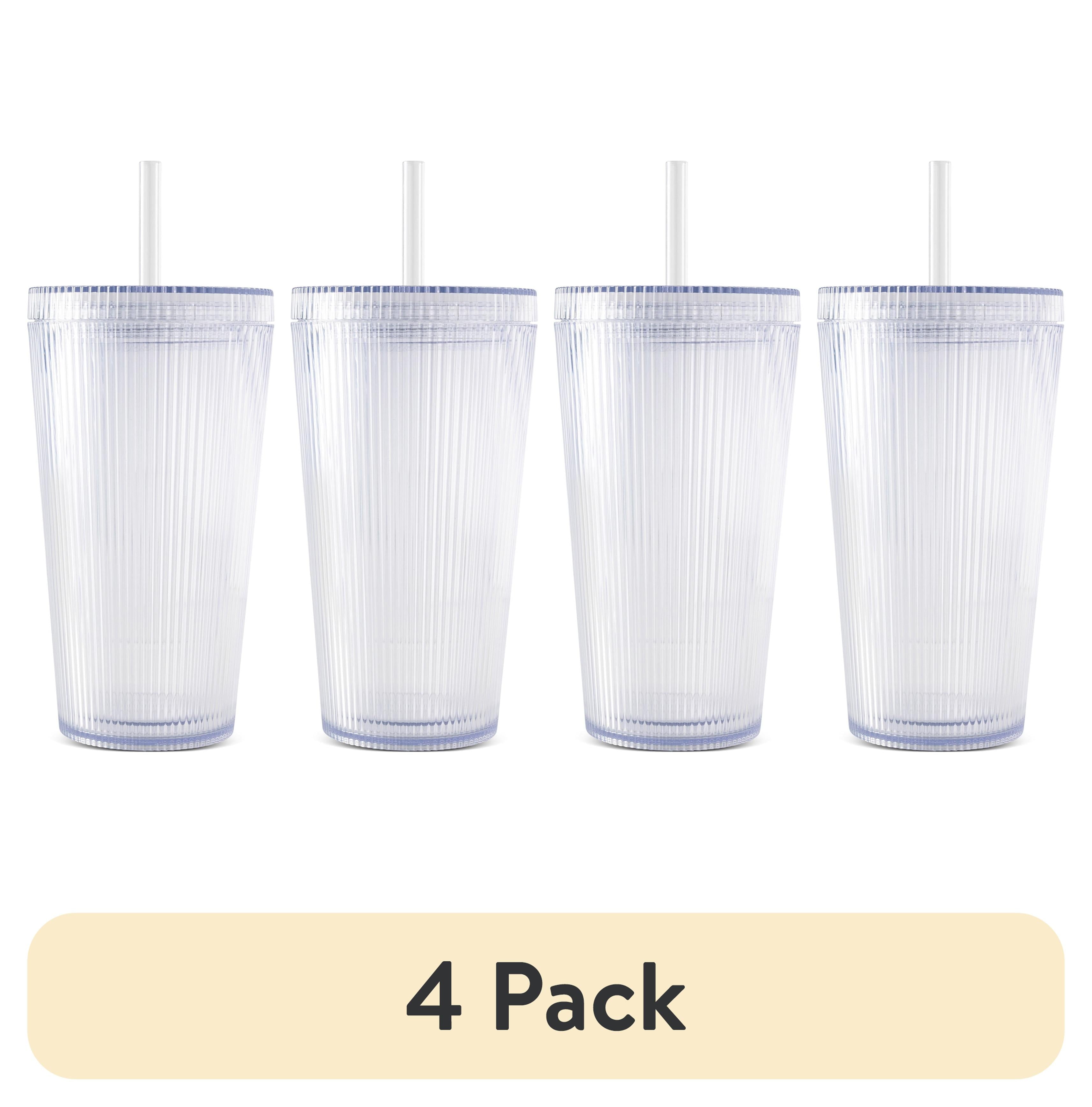 Double-Wall 18oz Iced Coffee Tumbler with Straw