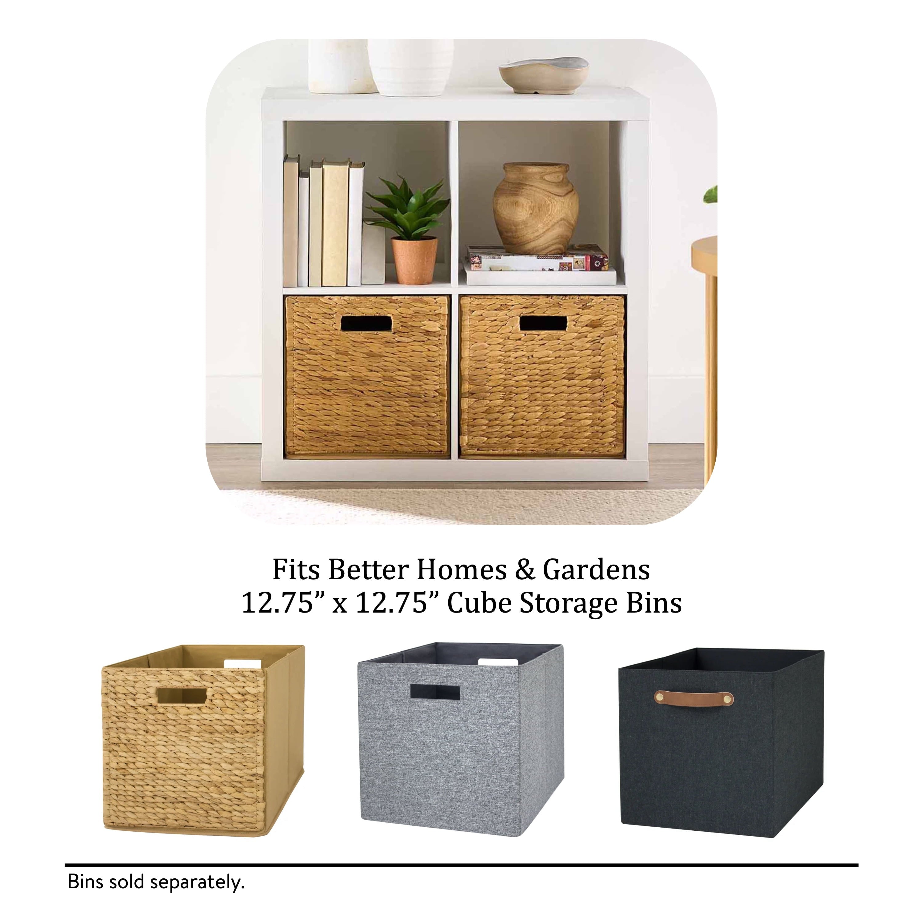 Better Homes &amp; Gardens 4 Cube Storage Organizer, White Texture