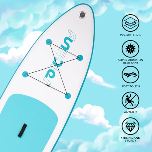 FunWater 10 ft 6 in Inflatable Stand Up Paddle Board Set – Sky Blue
