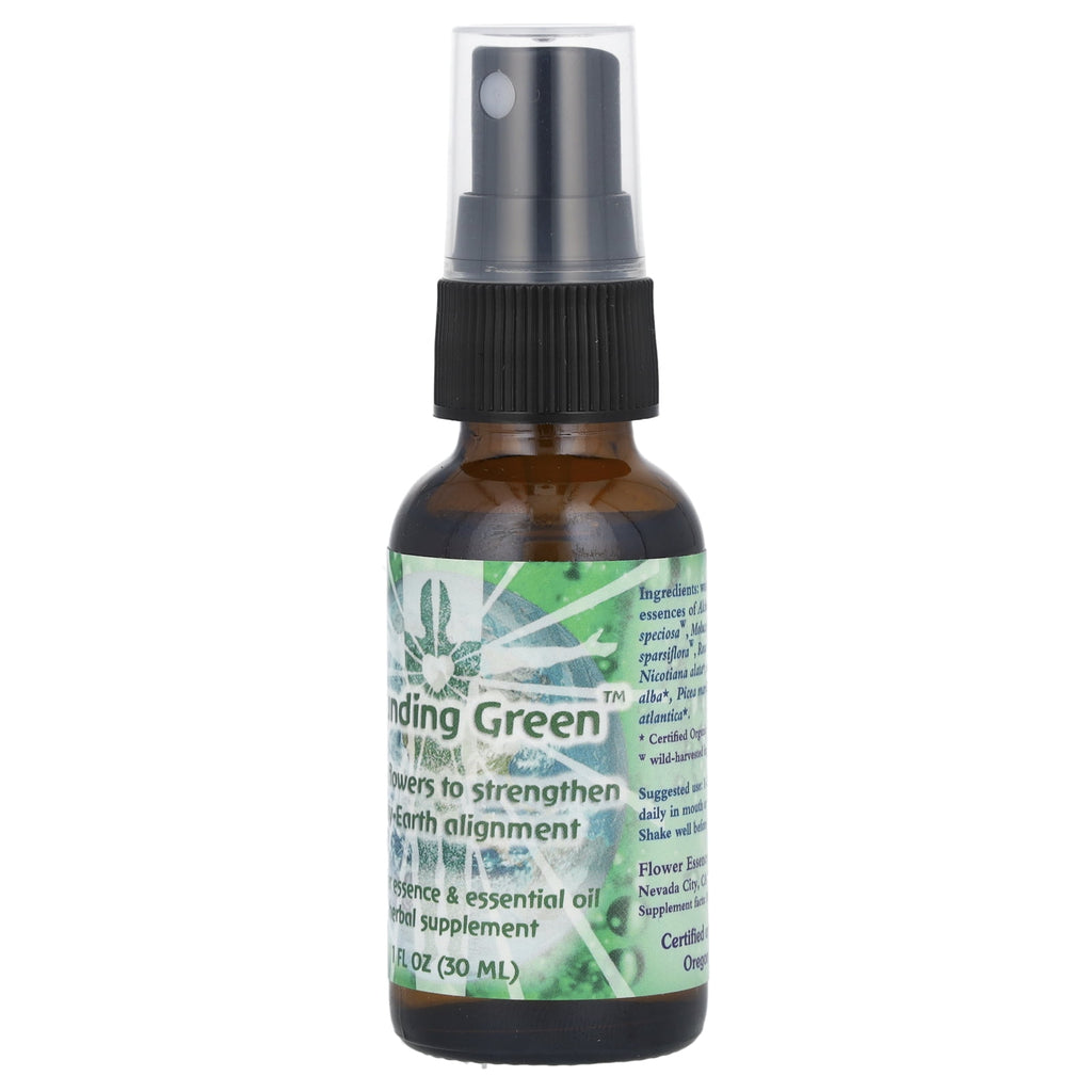 Flower Essence Services Flower Essence &amp; Essential Oil, Grounding Green, 1 fl oz (30 ml)
