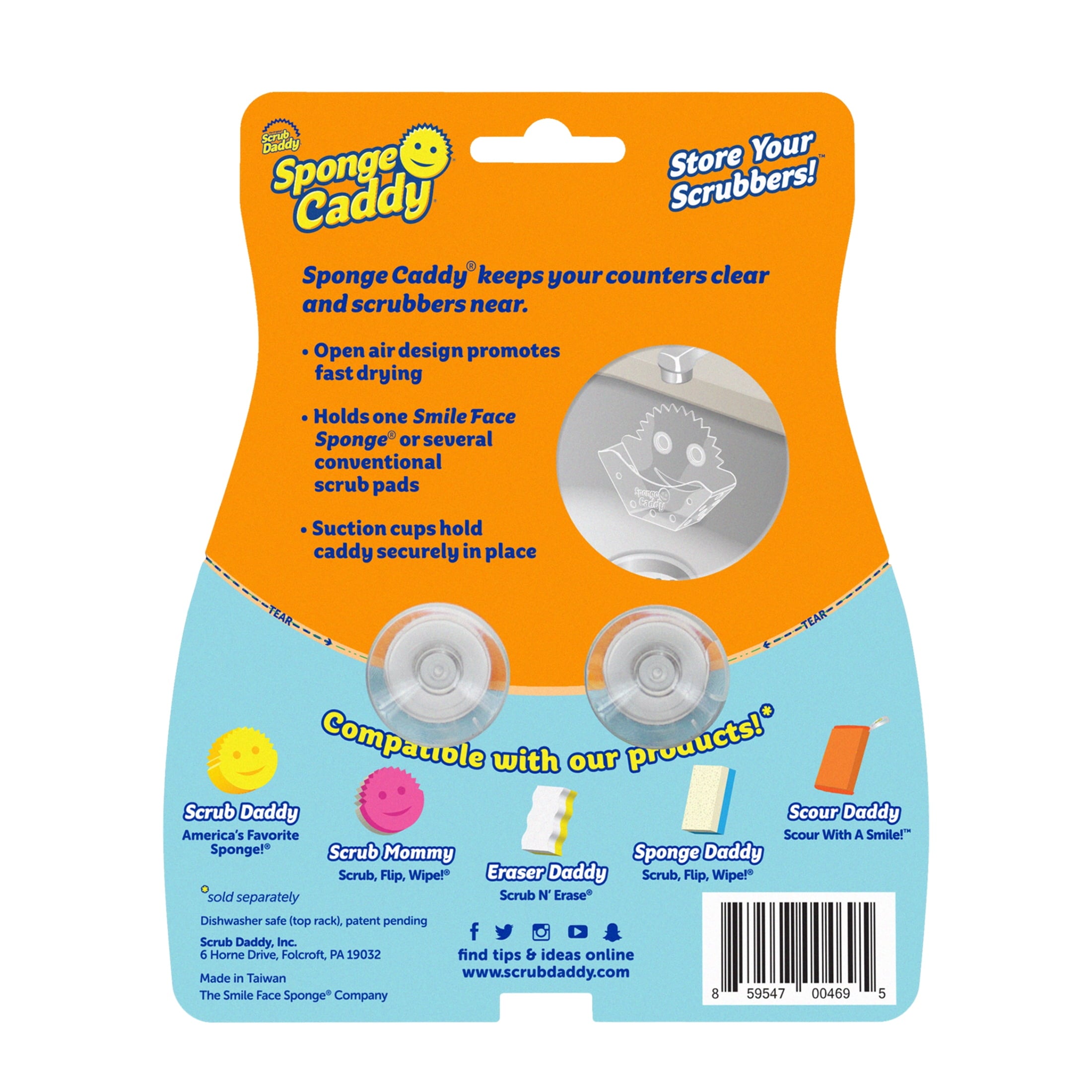 Sponge Caddy Suction Sink Caddy for Multipurpose Cleaning Sponge