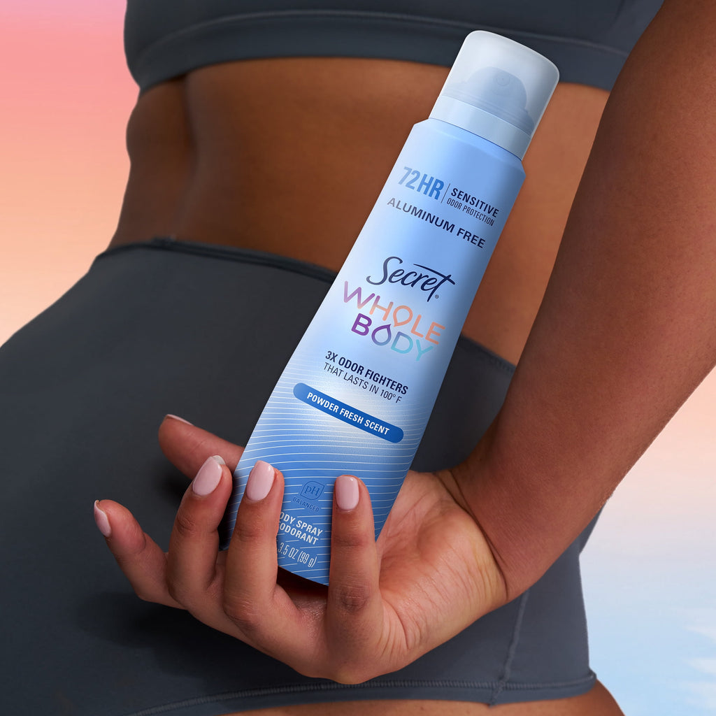 Secret Whole Body Deodorant Spray for Women, Powder Fresh Scent, Aluminum Free Deodorant, 72 HR Odor Protection, 3.5oz