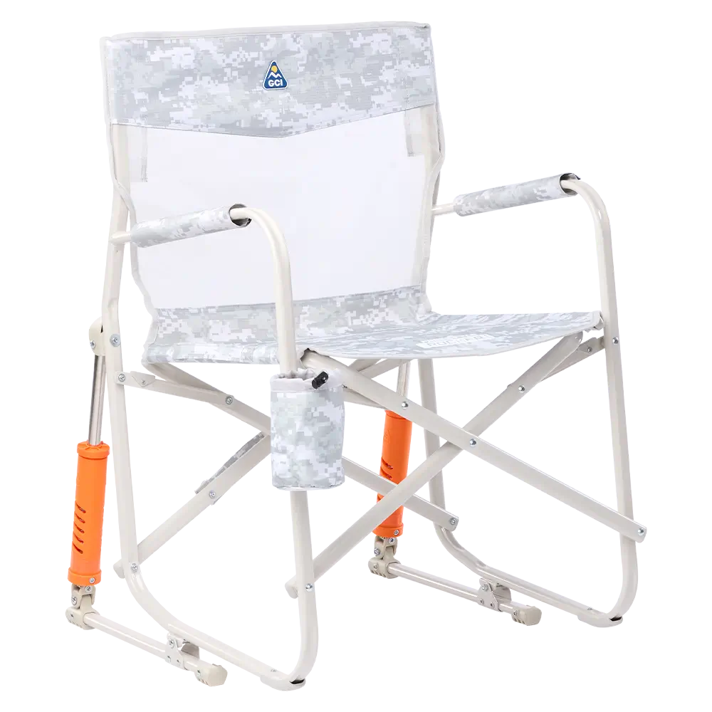 Side angle of snow camo freestyle rocker elite.