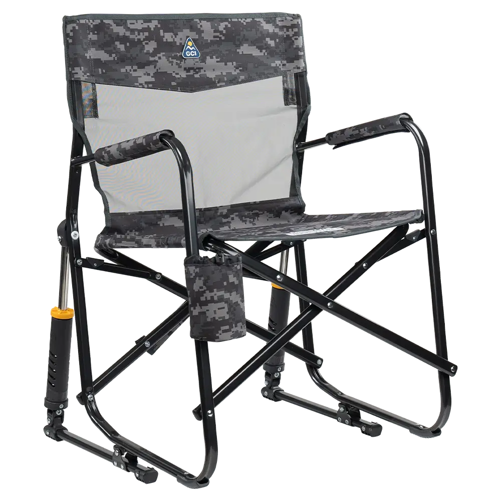 Side angle of cool gray camo freestyle rocker elite.