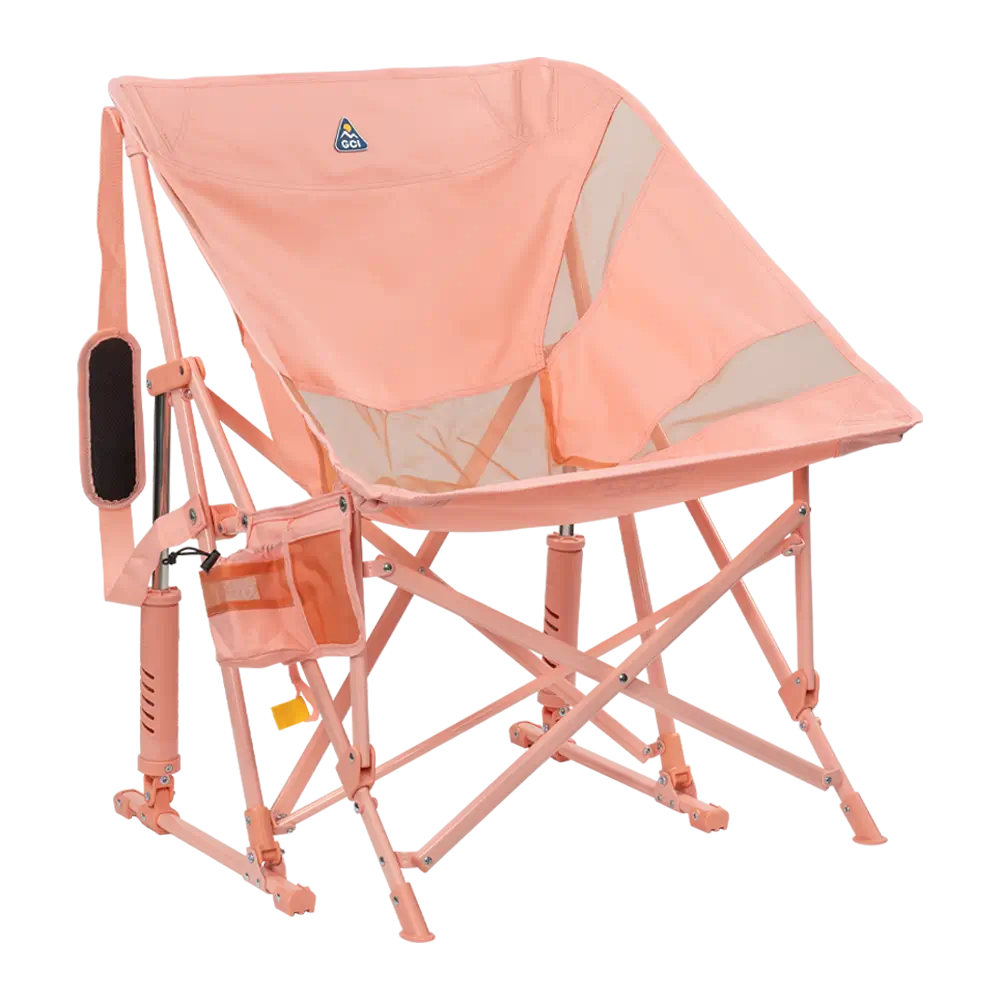 Front right view of the Soft Pink Pod Rocker Elite.