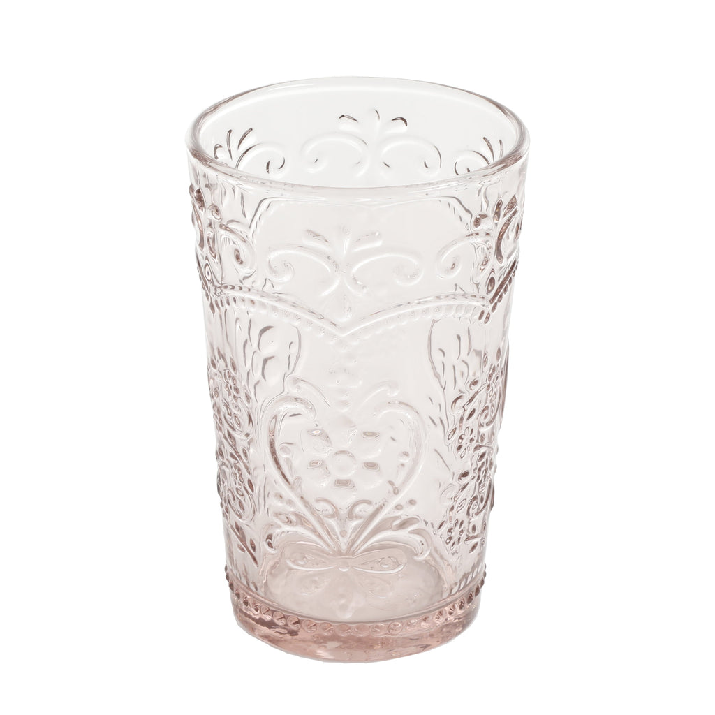 Amelia Pink 15.22-Ounce Glass Tumblers, Set of 4