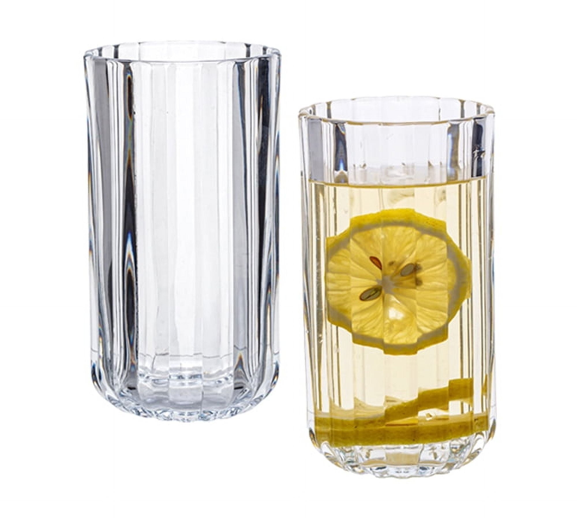 (2 pack) Better Homes &amp; Gardens 14OZ Fluted Glass Tumbler Clear