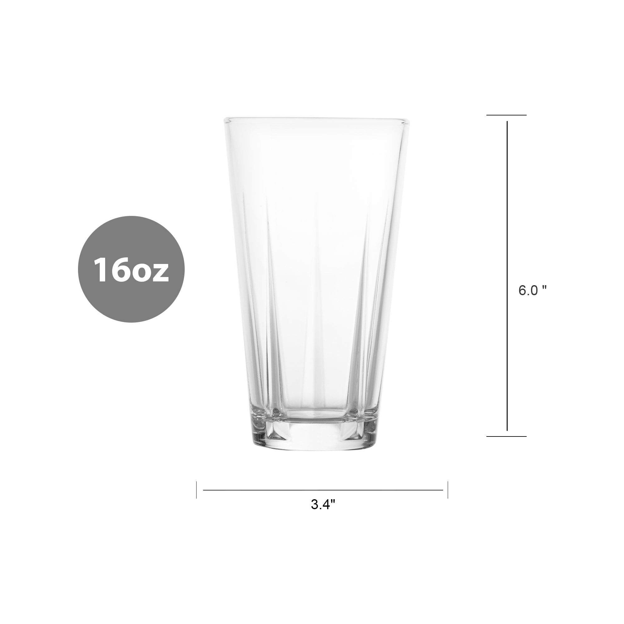 (4 pack) Luciana 16 oz Glass Tumbler